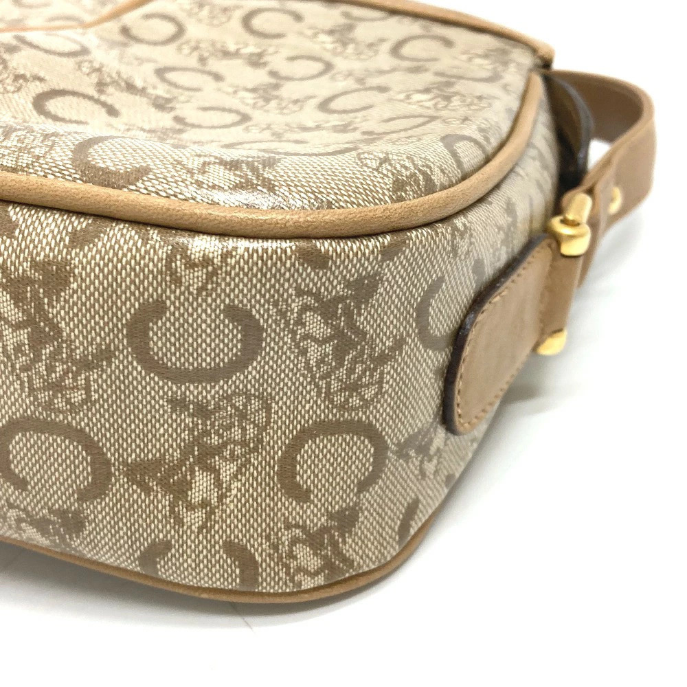 CELINE Macadam Shoulder Bag Handbag Crossbody Leather Beige - Picture 6 of 14